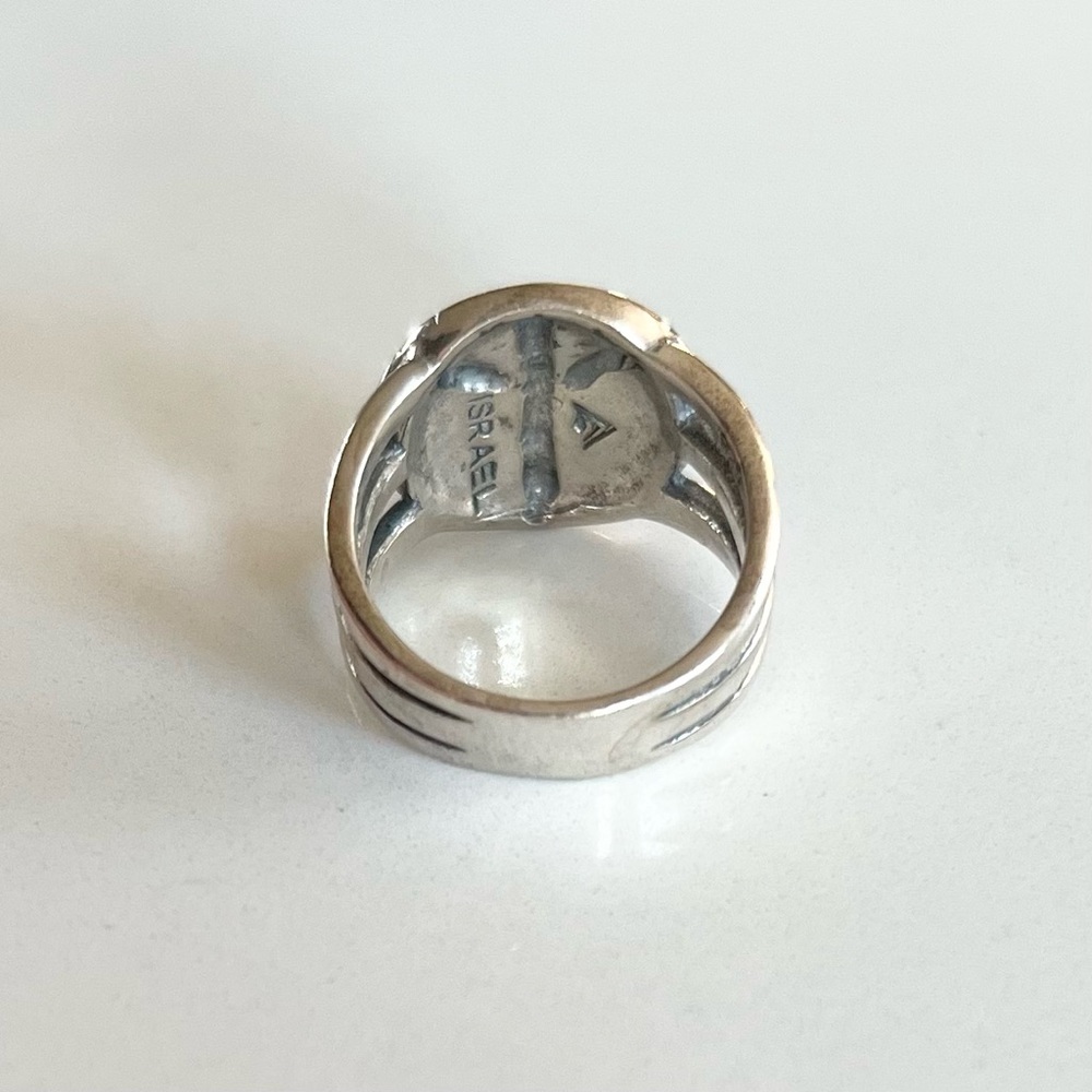 Silpada Silver Peace Symbol Ring with Architectural Design - Picture 5 of 11